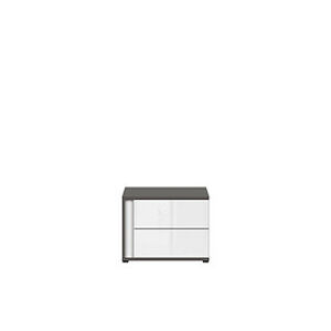 BRW Noční stolek: GRAPHIC - KOM2SP / C Farba: sivý wolfram/biely zrkadlový lesk