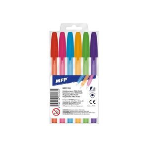 kuličkové pero Tika 107 fluo - set 6 barev - MFP Paper s.r.o.