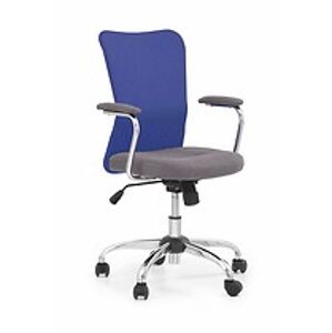 Dětská židle: HALMAR ANDY HALMAR - poťahový materiál: látka/sieťka - sivá/modrá