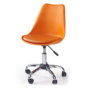 Dětská židle: HALMAR COCO HALMAR - poťahový materiál: eco koža - pomarančova, HALMAR - plast, polypropylen, polycarbonat: pomarančova