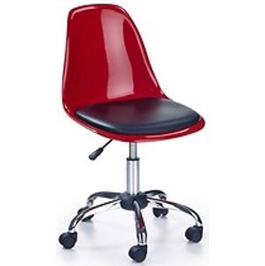 Dětská židle: HALMAR COCO 2 HALMAR - poťahový materiál: eco koža - čierna, HALMAR - plast, polypropylen, polycarbonat: červeny