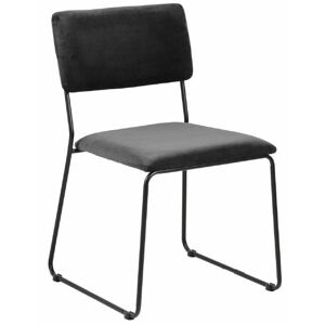 ACTONA krzesło CORNELIA antracytowe - welurem, metal