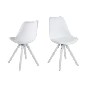 ACTONA krzesło ekoskóra / PP DIMA - biały, białe nogi
