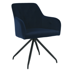 Tempo Kondela Otočná židle, modrá Velvet látka / černá, Velez