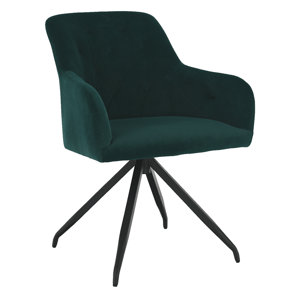 Tempo Kondela Otočná židle, zelená Velvet látka / černá, Velez