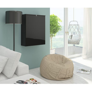 WIP PC stolek Hide / lesklý Barva: černý lesk / černá