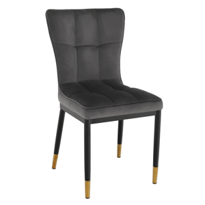 Tempo Kondela Designová jídelní židle, tmavě šedá Velvet látka, EPONA