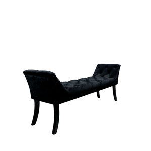Tempo Kondela Designová lavice, černá Velvet látka / kaučukové dřevo, Hemy