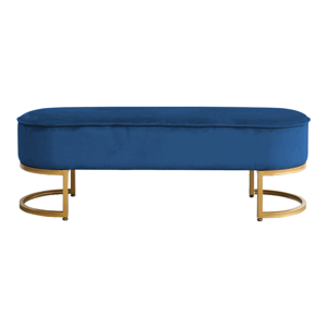 Tempo Kondela Designová lavice, modrá Velvet látka / gold chrom-zlatý, Miri