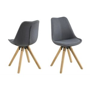ACTONA krzesło tapicerowane DIMA - cienoszary, drewniane nogi