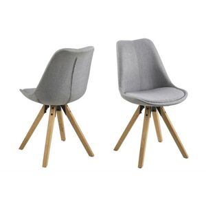 ACTONA krzesło tapicerowane DIMA - jasnoszary, drewniane nogi