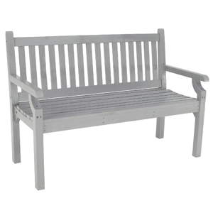 Tempo Kondela Dřevěná zahradní lavička, šedá, 124 cm, Koln