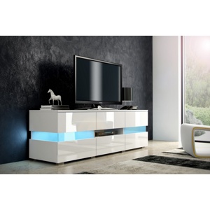 WIP TV stolek INTER Barva: Bílá / bílý lesk