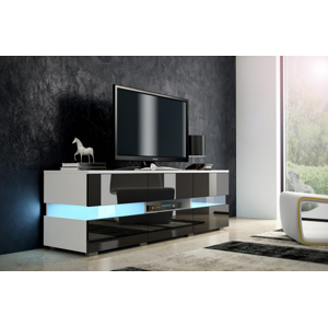 WIP TV stolek INTER Barva: Bílá / černý lesk