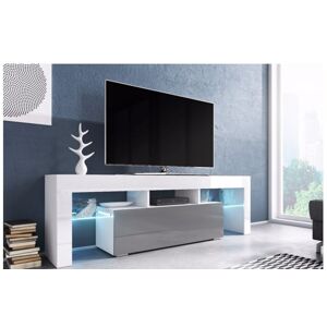 Artcam TV stolek TORO 138 cm Barva: Bílá/šedý lesk