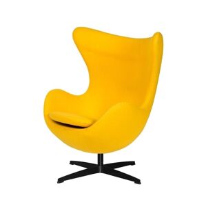 King Home Fotel EGG CLASSIC BLACK żółty słoneczny.36 - wełna, podstawa czarna