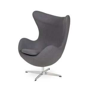 King Home Fotel EGG CLASSIC grafitowy szary.4 - wełna, podstawa aluminiowa