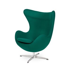 King Home Fotel EGG CLASSIC szmaragdowy zielony.41 - wełna, podstawa aluminiowa