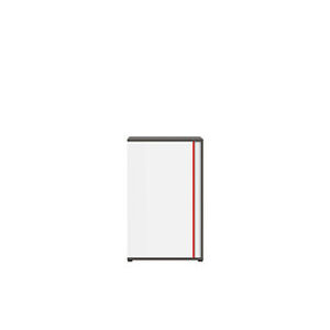 BRW Skříňka: GRAPHIC - KOM1DL / B Farba: sivý wolfram/biely/červený
