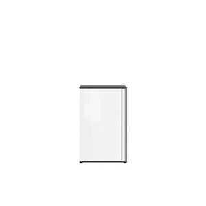 BRW Skříňka: GRAPHIC - KOM1DL / C Farba: sivý wolfram/biely zrkadlový lesk