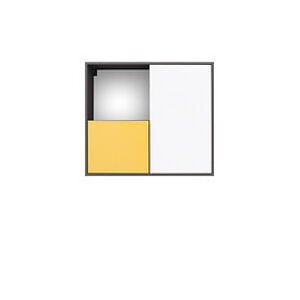 BRW Skříňka: GRAPHIC-SFW2D / 86/75 Farba: šedý/biely lesk