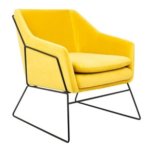 King Home Fotel EMMA VELVET żółty welurem - podstawa metal czarna