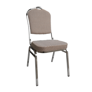 Tempo Kondela Stohovatelná židle, béžová / vzor / chrom, ZINA 3 NEW