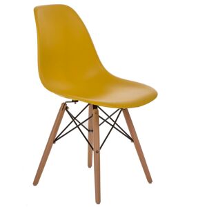 ArtD Židle P016W PP inspirovaná DSW dřevěné nohy | žlutá
