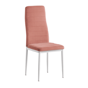 Tempo Kondela Židle, růžová Velvet látka / bílý kov, COLETA NOVA