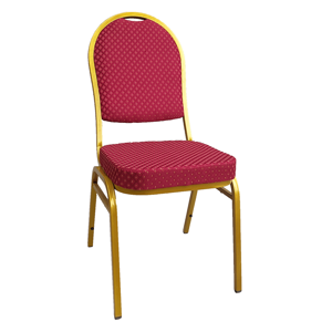 Tempo Kondela Židle, stohovatelná, látka červená / zlatý nátěr, JEFF 3 NEW