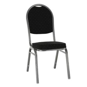 Tempo Kondela Židle, stohovatelná, látka černá / šedý rám, JEFF 3 NEW