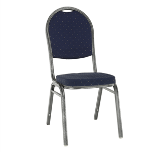Tempo Kondela Židle, stohovatelná, látka modrá / šedý rám, JEFF 2 NEW