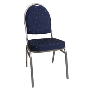 Tempo Kondela Židle, stohovatelná, látka modrá / šedý rám, JEFF 3 NEW