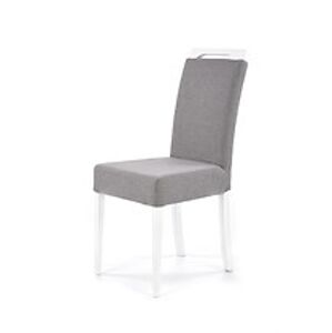 Židle: HALMAR CLARION HALMAR - poťahový materiál: látka sivá - Inari 91, HALMAR - drevo: masívne bukové drevo - biela