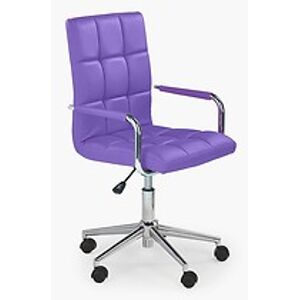Židle: HALMAR Gonzo 2 HALMAR - poťahový materiál: eco koža - fialová, HALMAR - sklo/kov: chróm