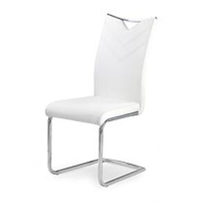 Židle: HALMAR K224 HALMAR - poťahový materiál: eco koža - biela, HALMAR - sklo/kov: chróm