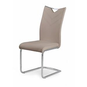 Židle: HALMAR K224 HALMAR - poťahový materiál: eco koža - cappuccino, HALMAR - sklo/kov: čierna