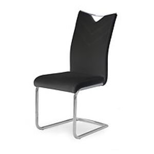 Židle: HALMAR K224 HALMAR - poťahový materiál: eco koža - čierna, HALMAR - sklo/kov: chróm