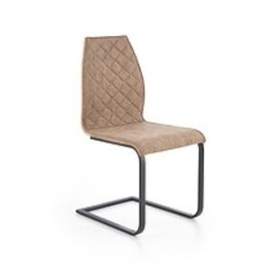 Židle: HALMAR K265 HALMAR - poťahový materiál: eco koža - hnedá, HALMAR - drevo: preglejka dub zlatý