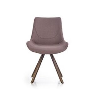 Židle: HALMAR K290 HALMAR - poťahový materiál: tkanina sivá, HALMAR - sklo/kov: oceľ - antická zlatá