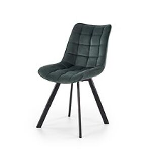Židle: HALMAR K332 HALMAR - poťahový materiál: tkanina tmavozelená, HALMAR - sklo/kov: kov čierny