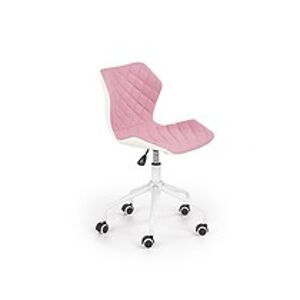 Židle: HALMAR MATRIX 3 HALMAR - poťahový materiál: ekokoža/ látka - biela/ ružová