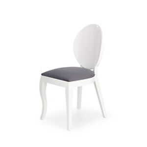 Židle: HALMAR VERDI HALMAR - poťahový materiál: tkanina sivá, HALMAR - drevo: drevo - biela