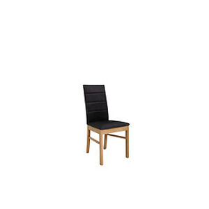BRW Židle: OSTIA Látka: Solar 99 Black, Farba dreva/ platu: dub prírodný TX099