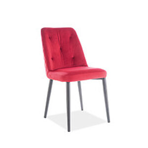 Židle: SIGNAL DURAN VELVET SIGNAL - stoličky: kov čierny/ bordová Bluvel 59