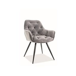 Židle: SIGNAL CHERRY VELVET SIGNAL - stoličky: kov čierny/ sivá Bluvel 14