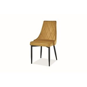 Židle: SIGNAL TRIX B VELVET SIGNAL - stoličky: kov čierny/ curry Bluvel 68