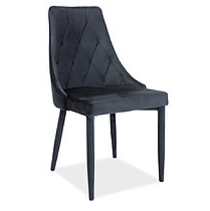 Židle: SIGNAL TRIX VELVET SIGNAL - stoličky: kov/ tkanina čierna (Bluvel 19)