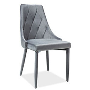 Židle: SIGNAL TRIX VELVET SIGNAL - stoličky: kov/ tkanina sivá (Bluvel 14)