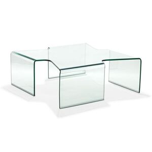 King Home Stolik szklany AXENTA Transparentní - szkło 12 mm.